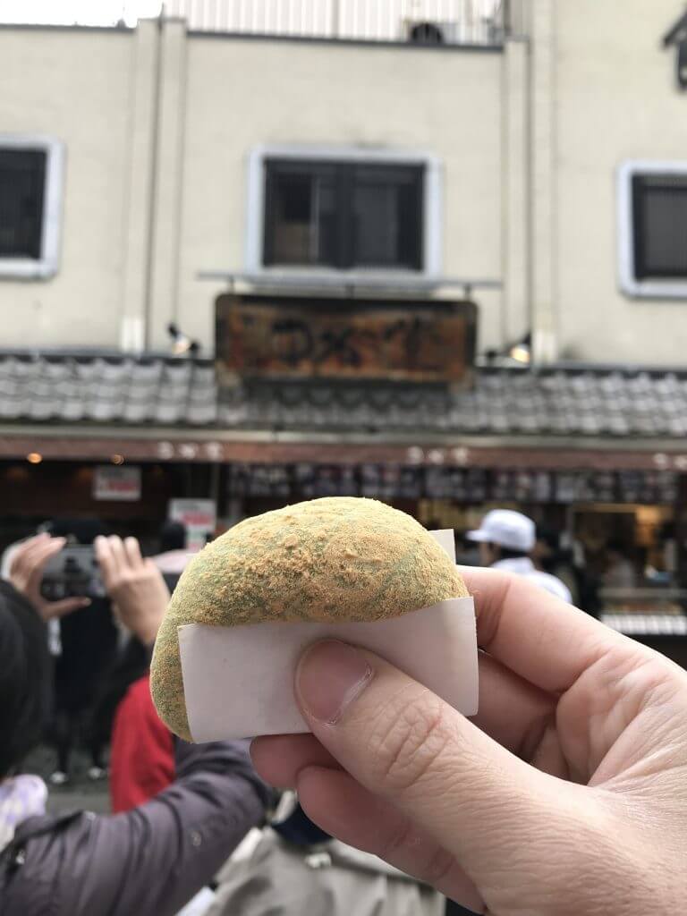 Green tea hand made mochi at Nara