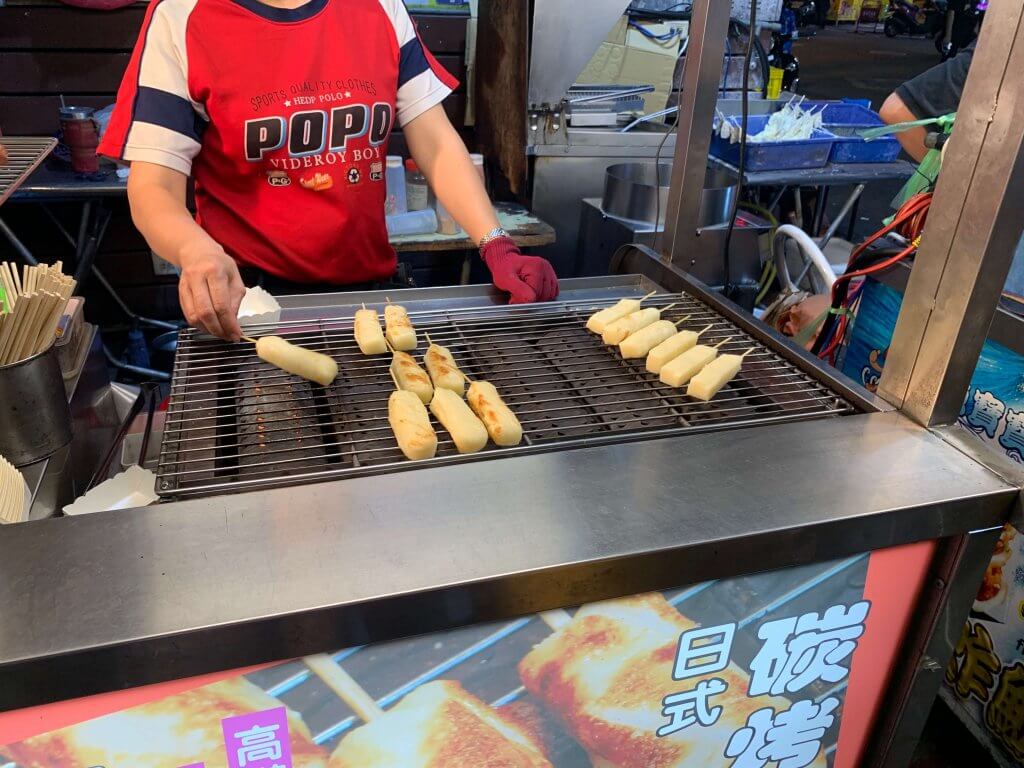 Grilled mochi at Fengjia Night Market